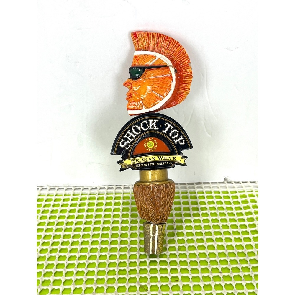Shock Top Belgian White Beer‎ Tap Handle Orange Wedge Mascot